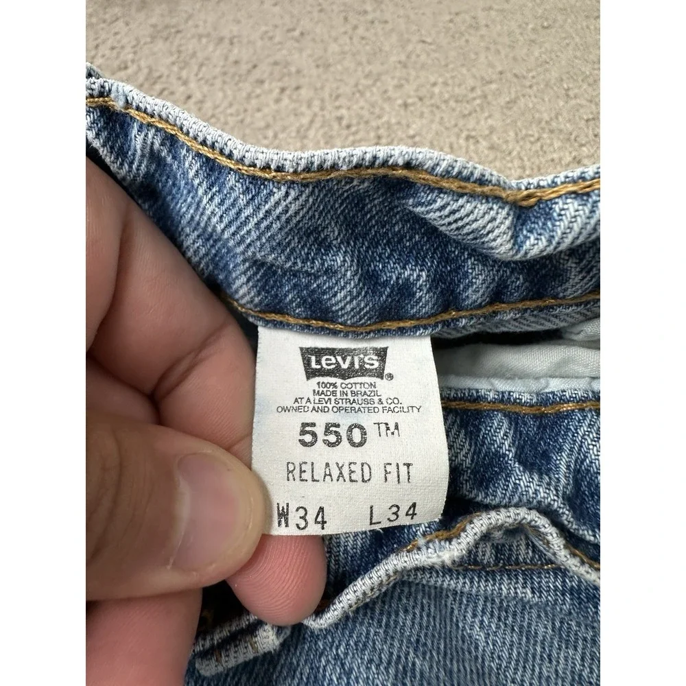 Vintage‎ Mens Jeans LEVIS 550 Orange Tab Straight Leg Relaxed Fit, Size W34 L34